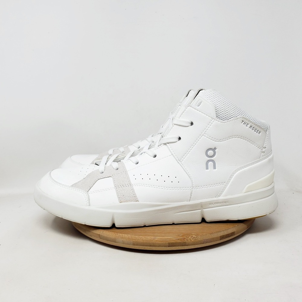 On The Roger Clubhouse Mid Shoes Mens 10.5 White Sneaker Casual Tennis Court